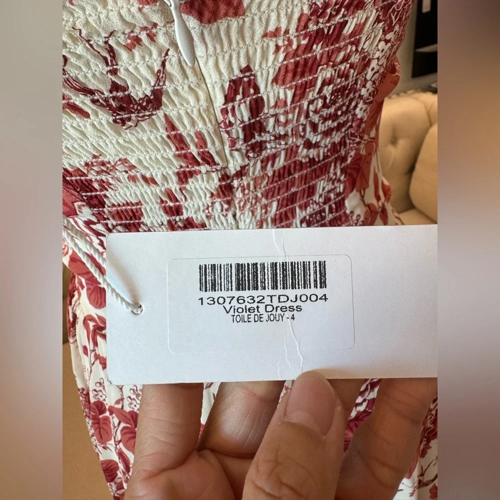 NWT Reformation Violet Dress Toile De Jouy 4 - Picture 8 of 13